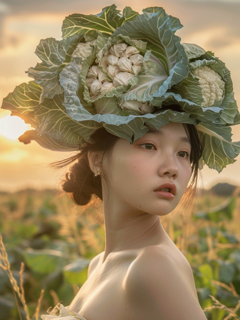 头顶蔬菜成“时装”!想法够大胆!创意够吸引人!乡村“时装周”