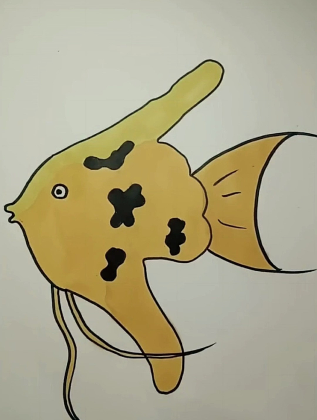 创意手指金鱼简笔画