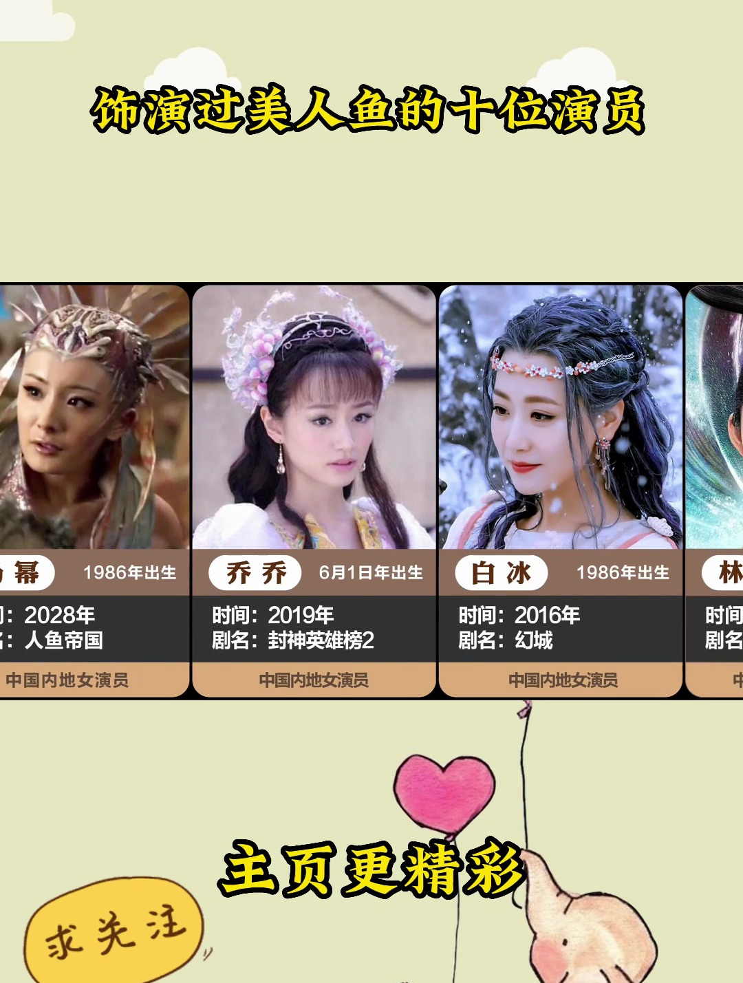 饰演过美人鱼的十位演员