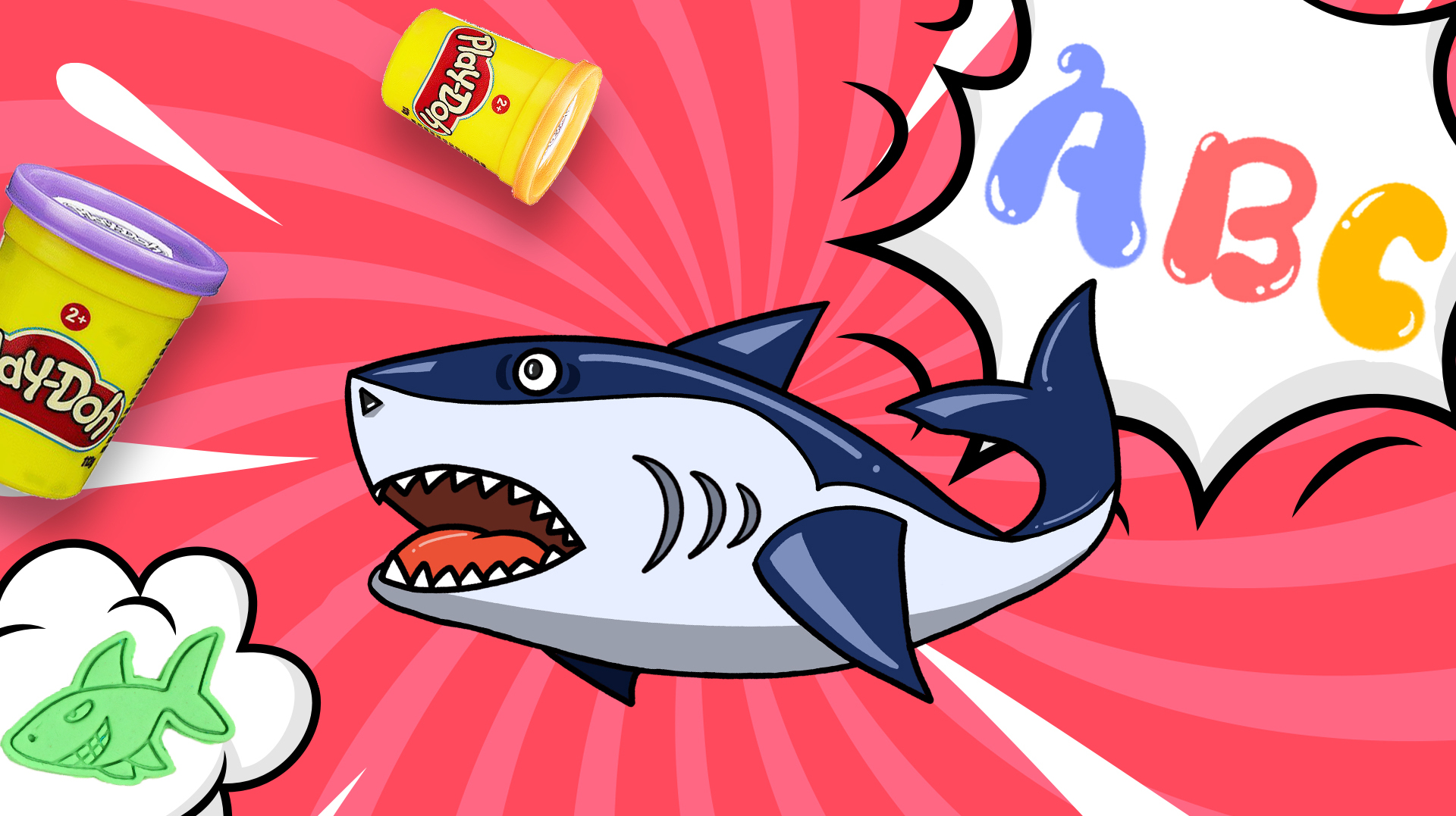 原来鲨鱼也可以这么可爱,一起来学手工彩泥DIY