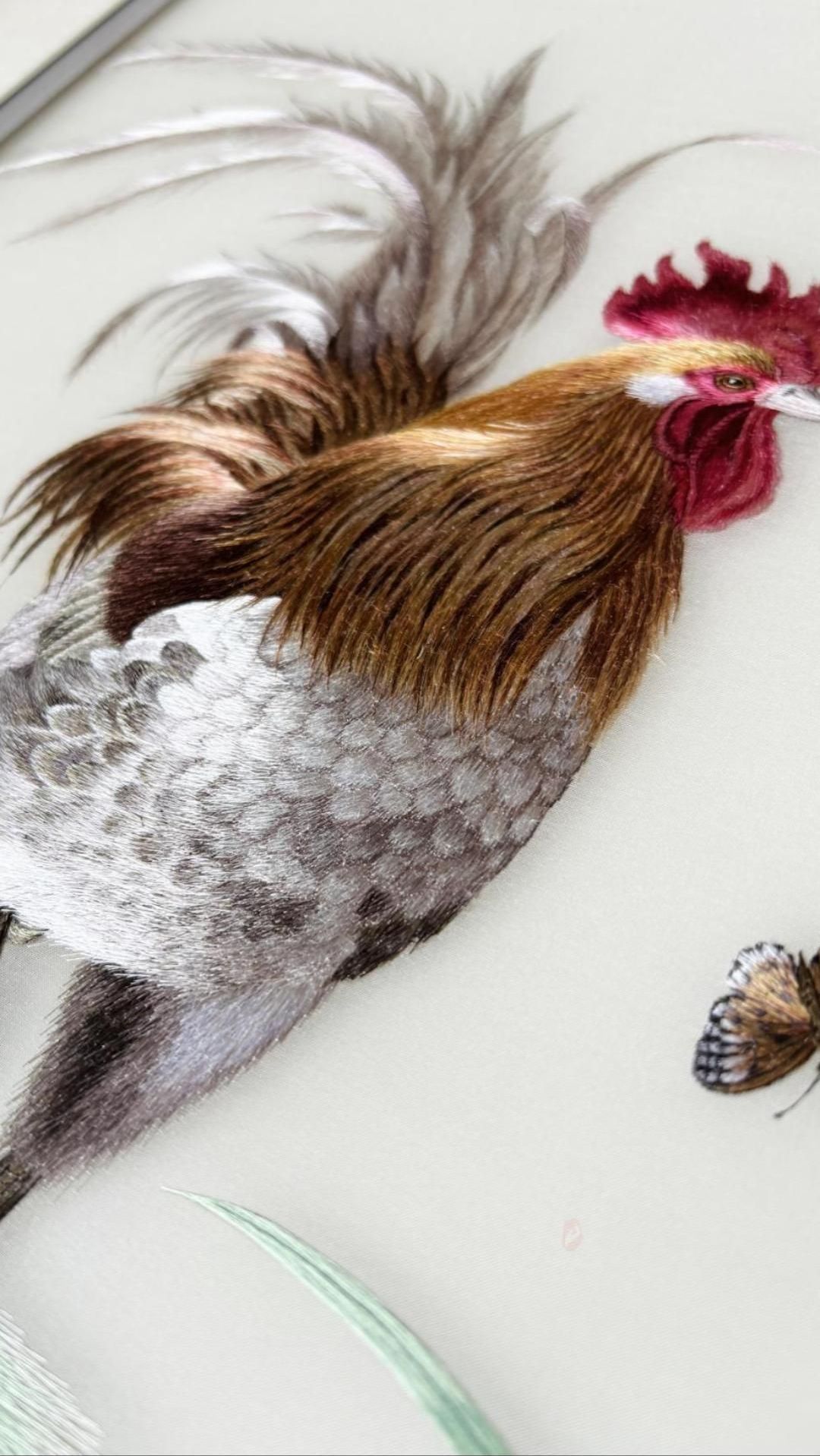 绣出来的大公鸡,寓意大吉大利