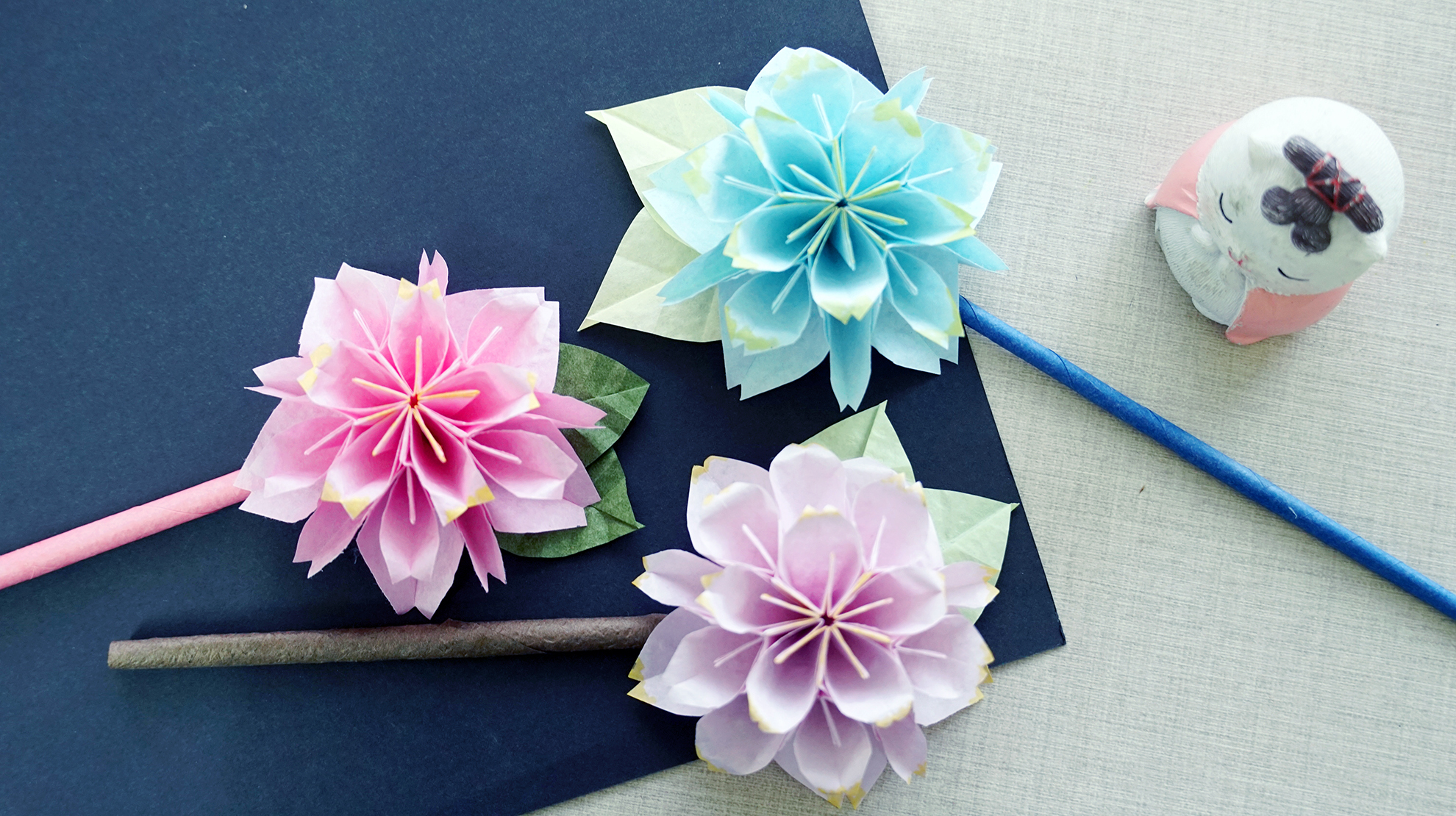 几张纸DIY好看的小清新发簪，步骤挺简单，一起做起来！