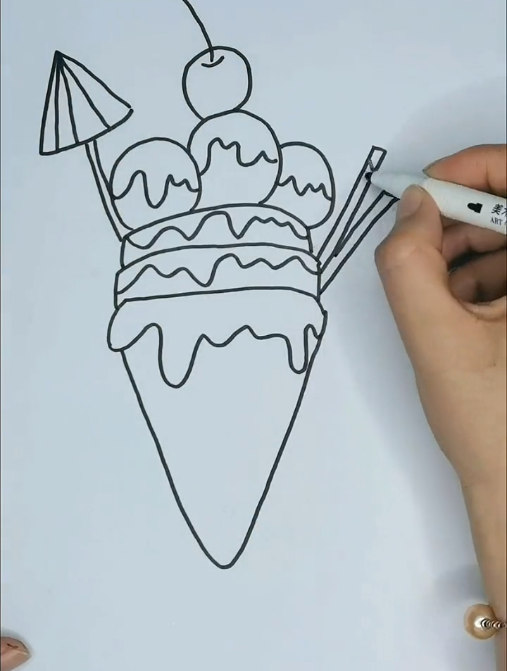 冰激凌儿童简笔画教程