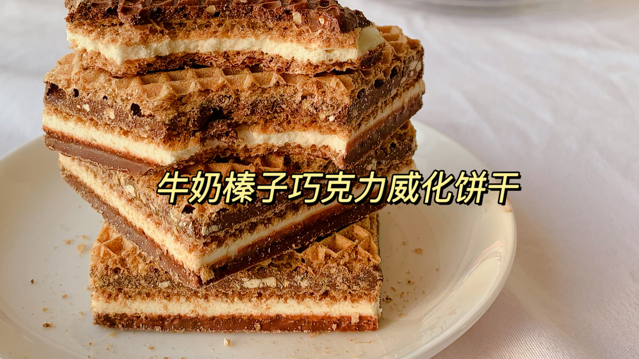 酥脆可口!好吃到拍手-巧克力榛子威化饼干 强烈推荐网红爆款推荐榛子巧克力威化饼干,冷冻后吃