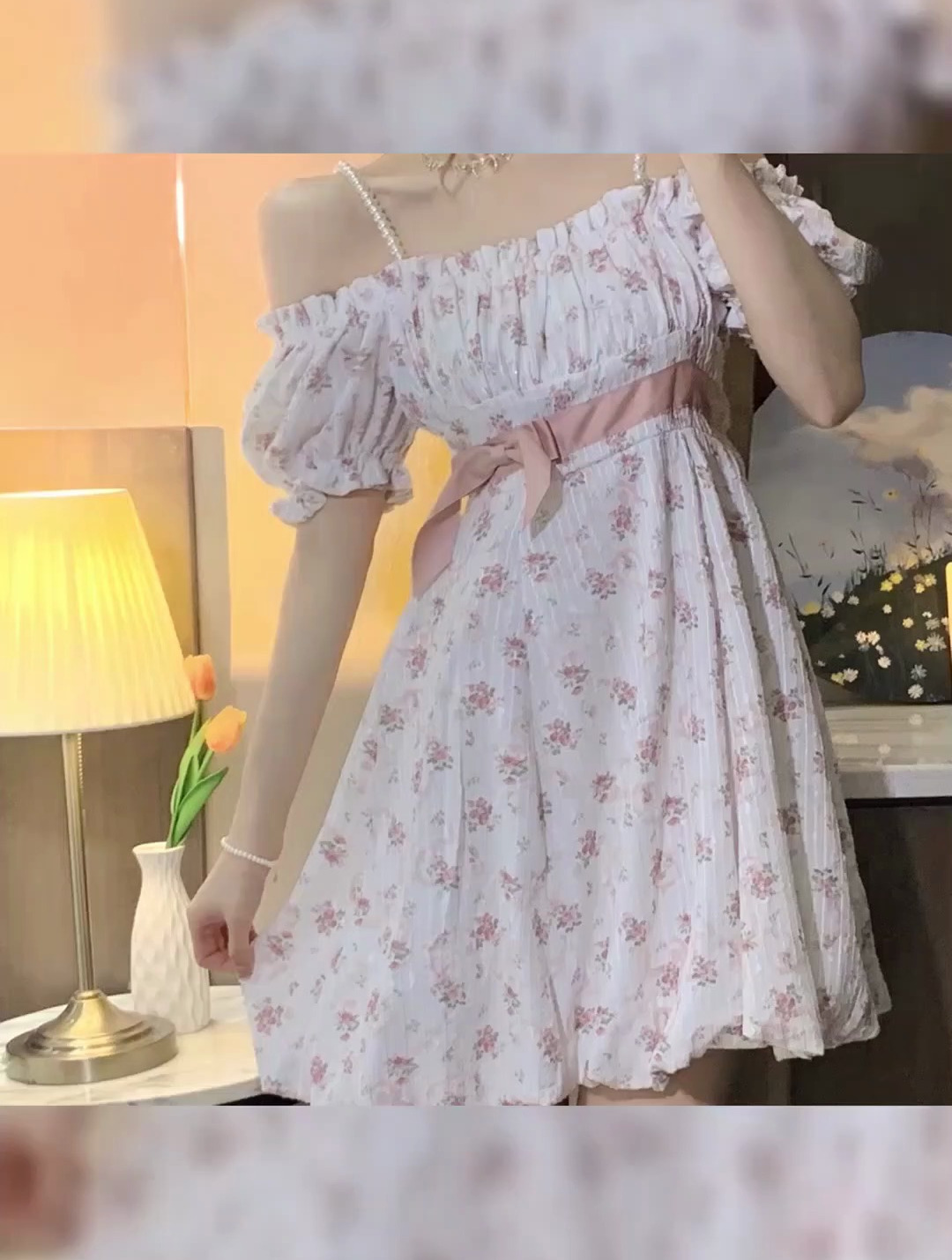 超甜奶油蛋糕裙,碎花吊带连衣裙!
