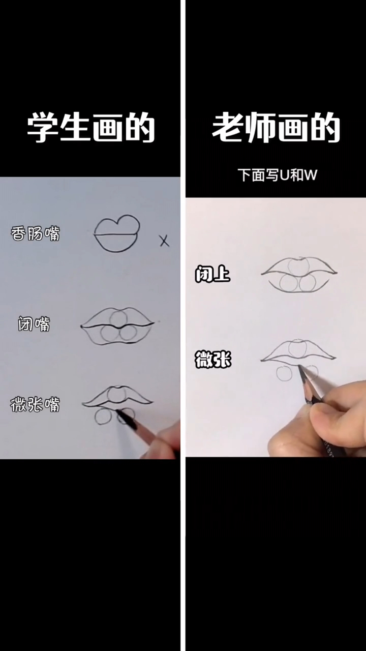 简单的嘴巴画法 画画教程