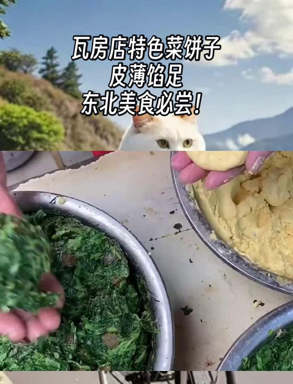 瓦房店特色菜饼子,皮薄馅足,东北美食必尝!