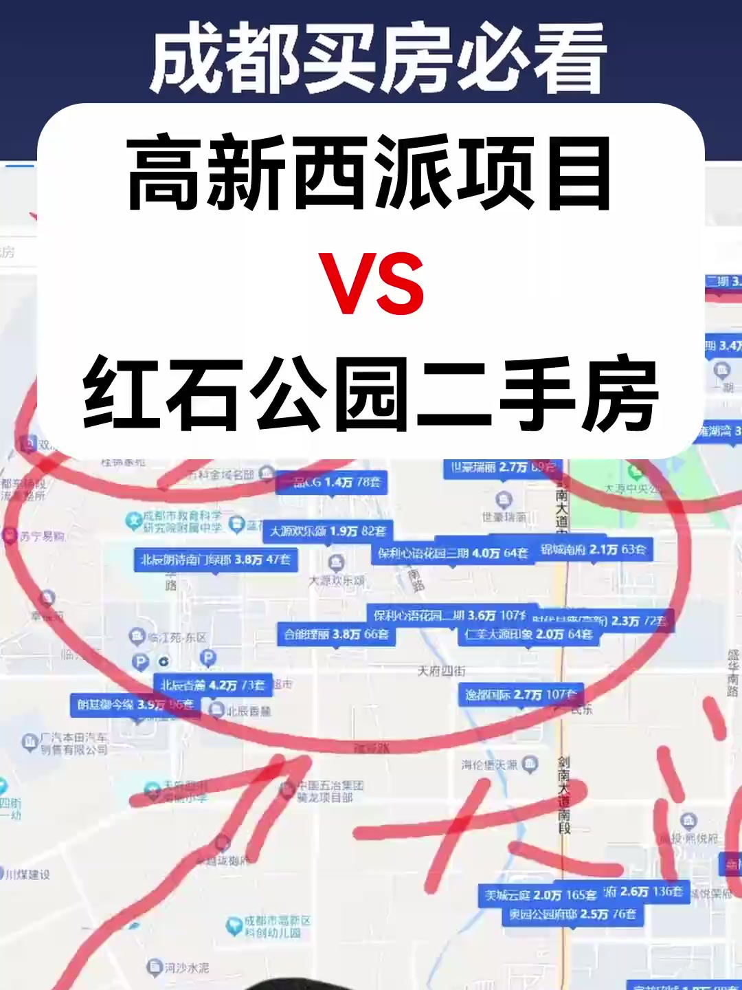 高新西派项目和红石公园二手房对比!
