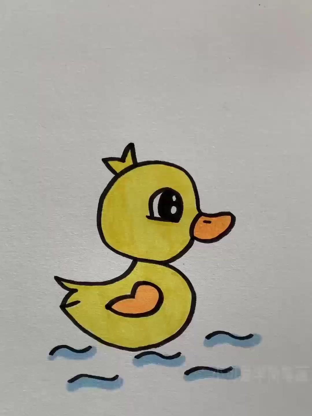 简单又可爱一学就会的小鸭子简笔画,适合儿童和幼儿的简笔画教程