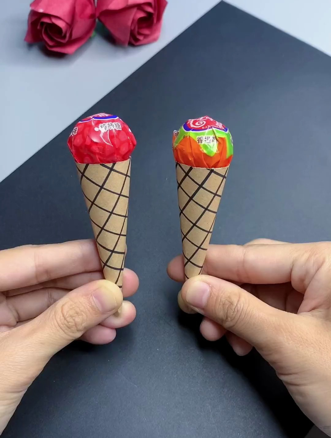 冰激凌造型的棒棒糖,各种口味都有,简单好玩,快来试试