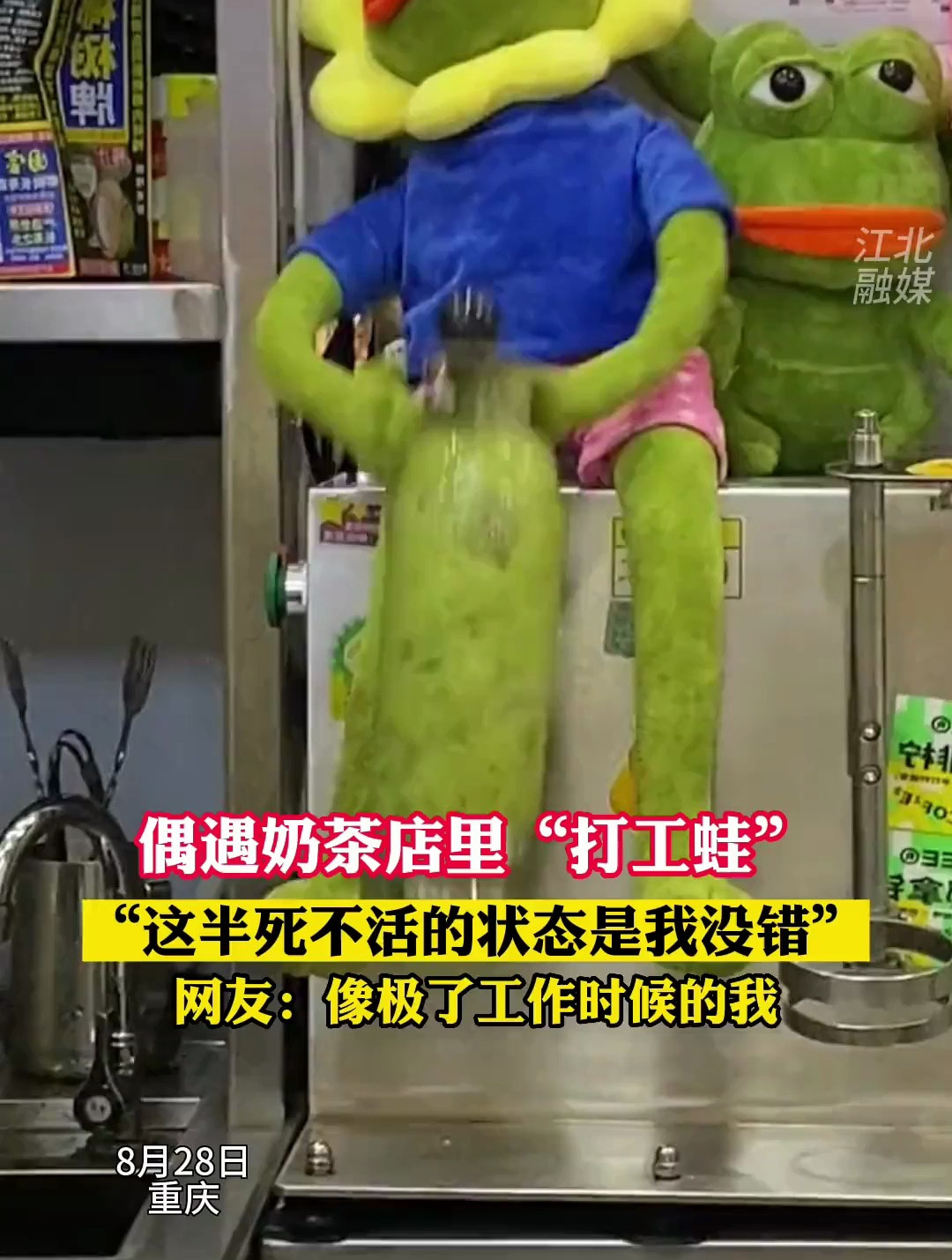 偶遇奶茶店里的“打工蛙”,“这半死不活的状态是我没错”