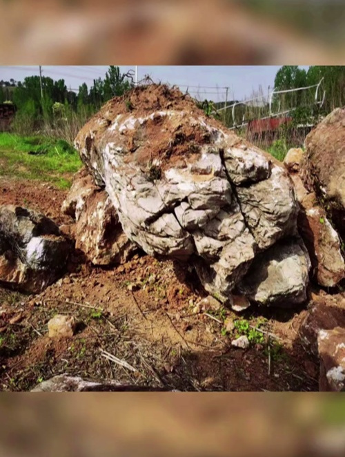 漯河假山制作 黄木纹冰裂纹片石 白色鹅卵石