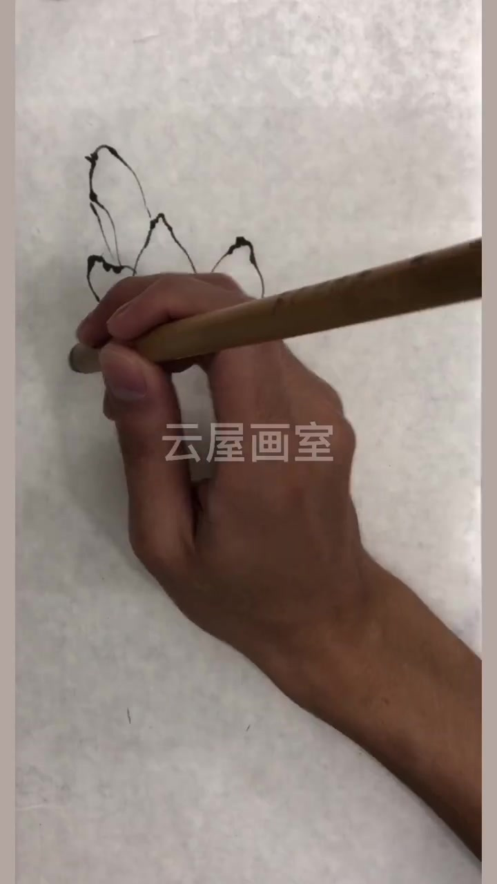 国画水墨画:写意荷花