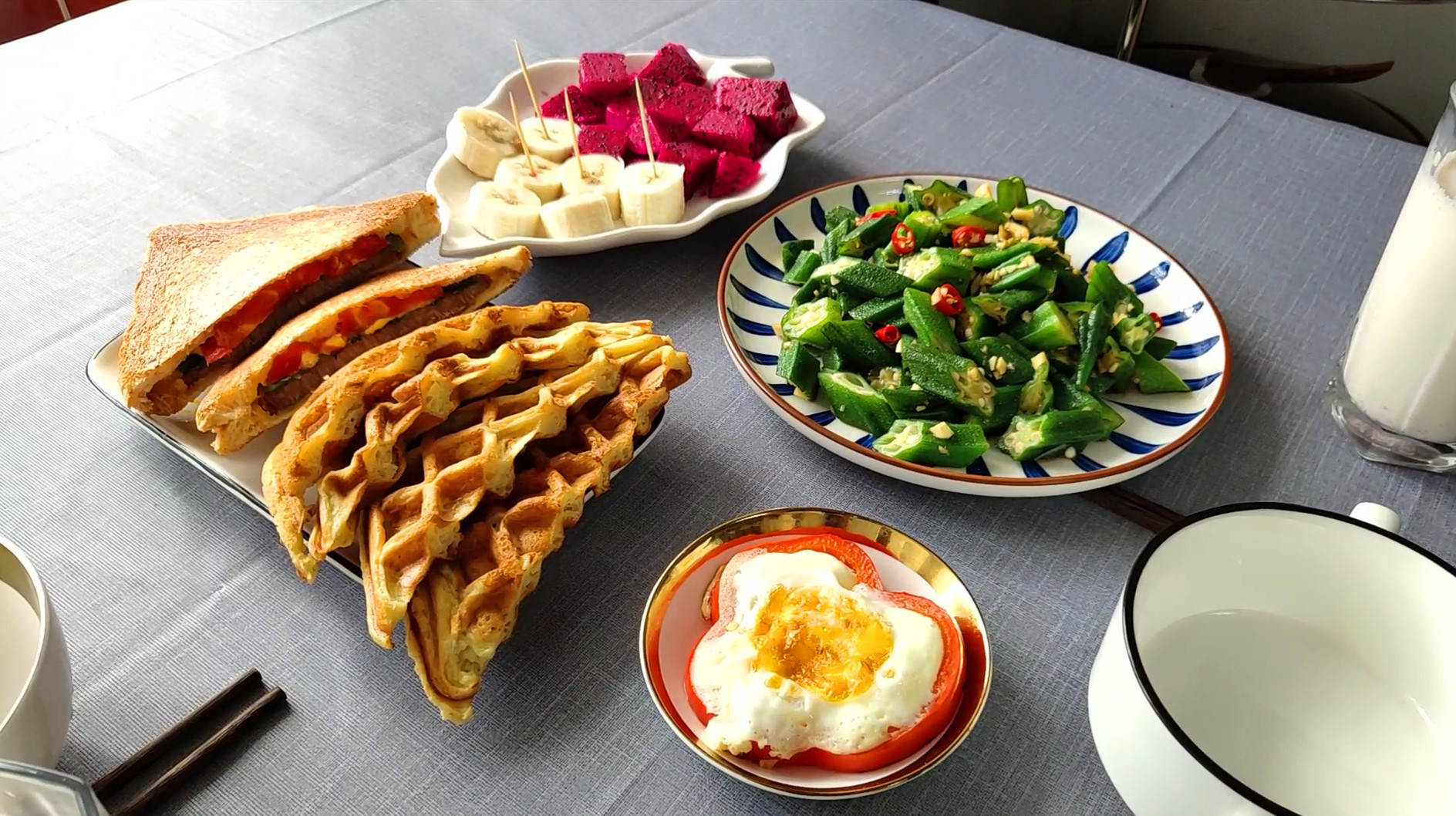 女儿要考试了,洪洋做花样早餐,营养好吃,天天吃都不腻