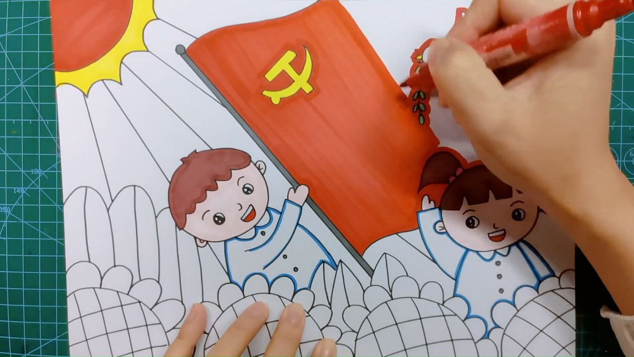 传承红色主题儿童画,弘扬红色精神,吾辈当自强!