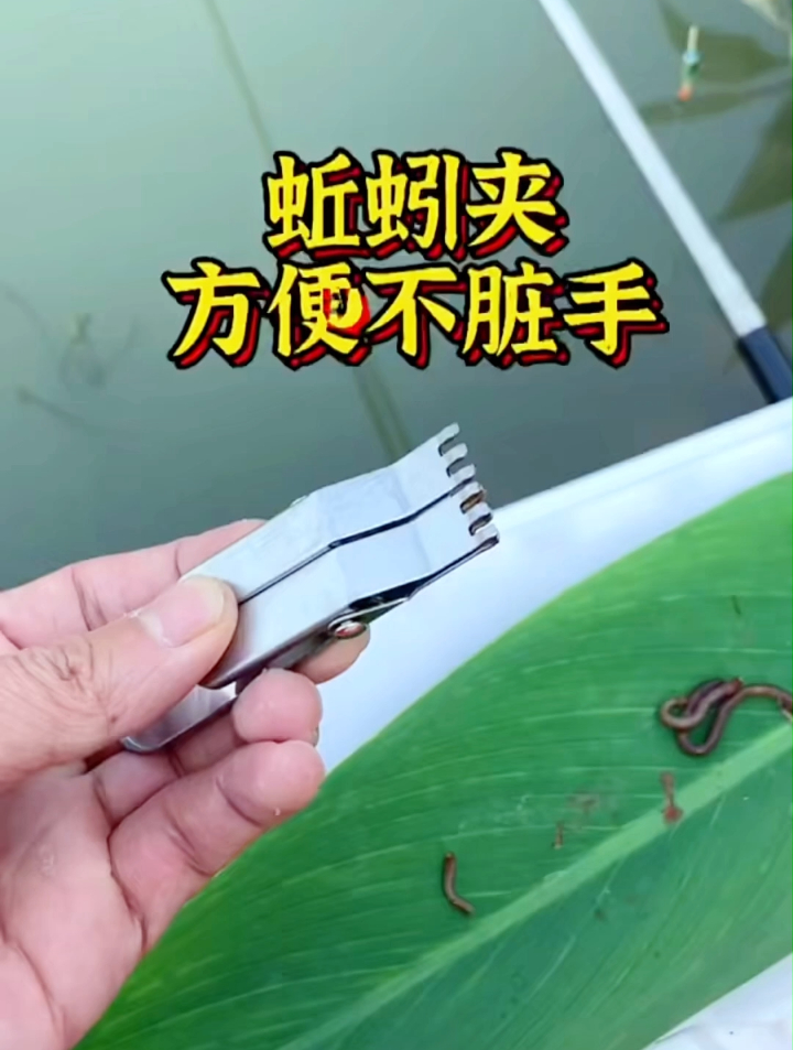 这样挂蚯蚓真的很方便,在水中活性高,诱鱼好,而且还不脏手