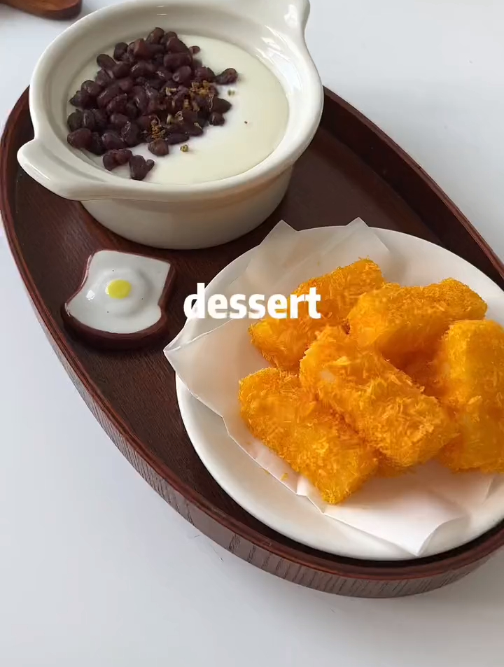 广式甜品红豆双皮奶 炸牛奶 外酥里嫩