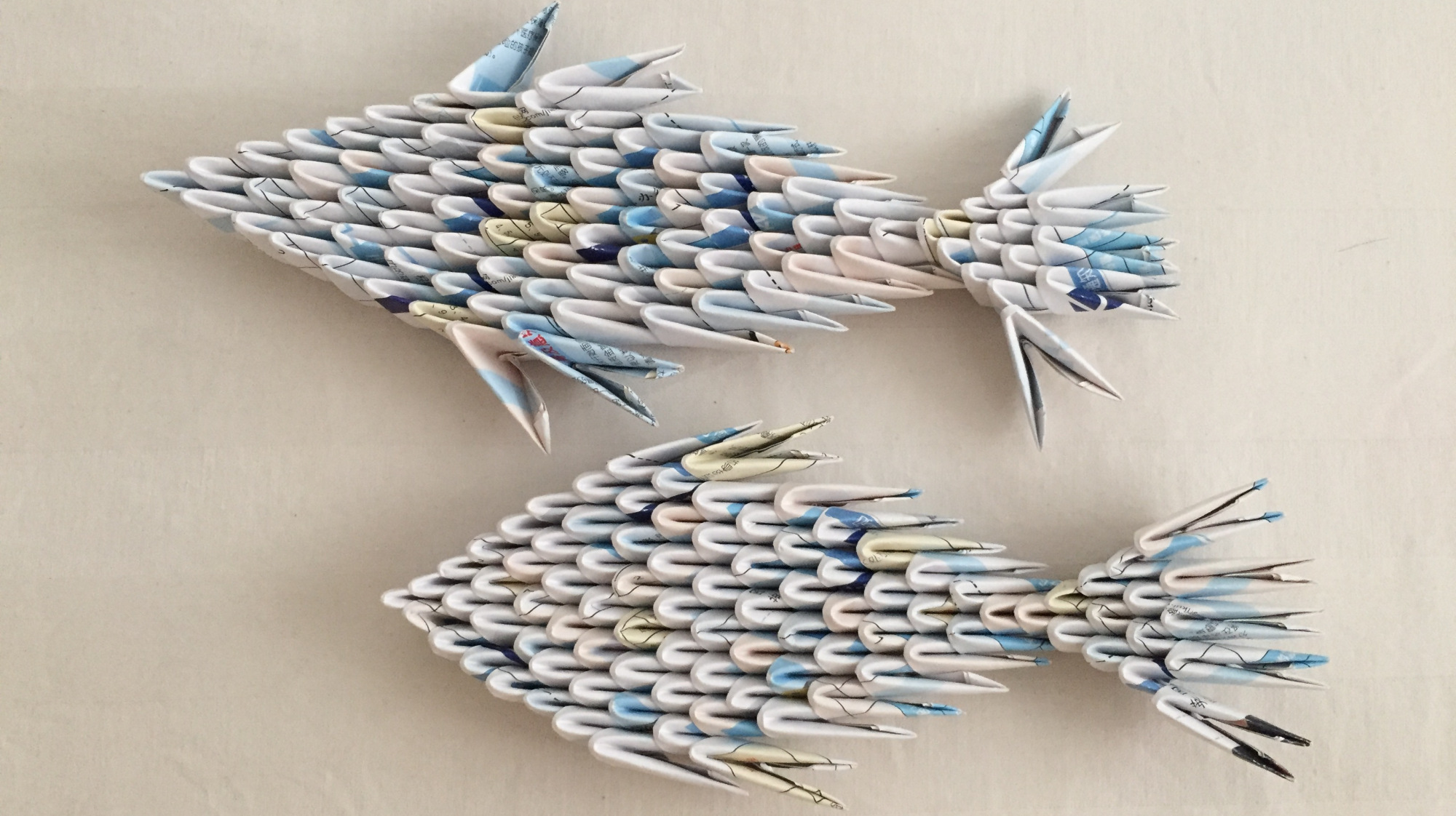 三角插拼出热带鱼造型的步骤,看似复杂其实很简单