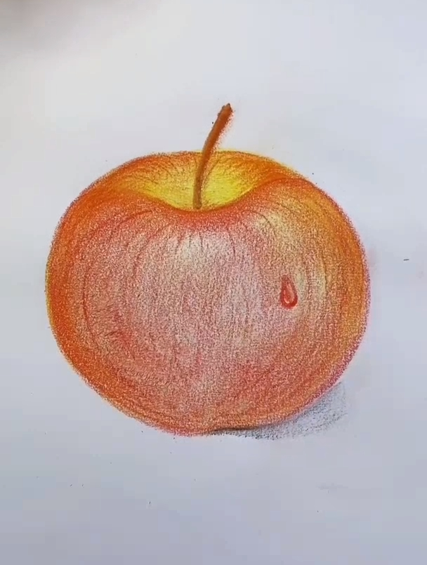 你更喜欢谁画的苹果呢 一起学画画 简笔画 简单易学 油画棒