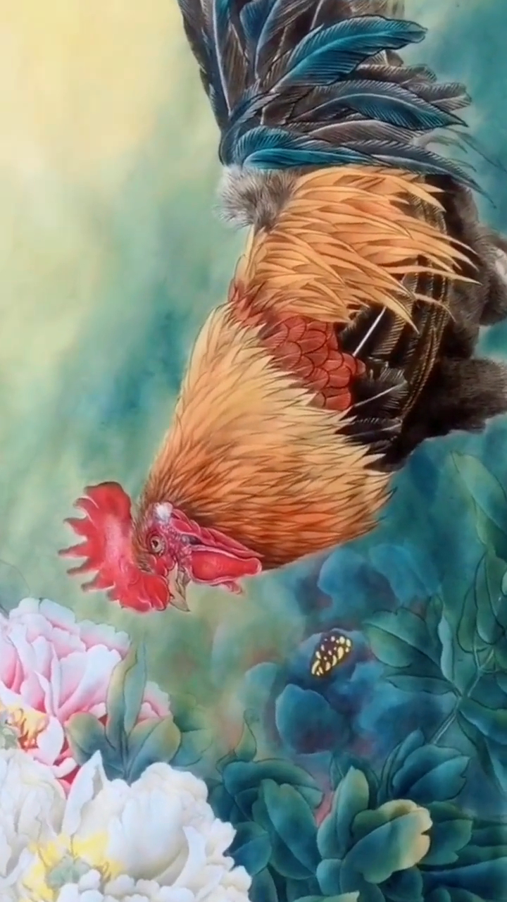 工笔画:公鸡绘制