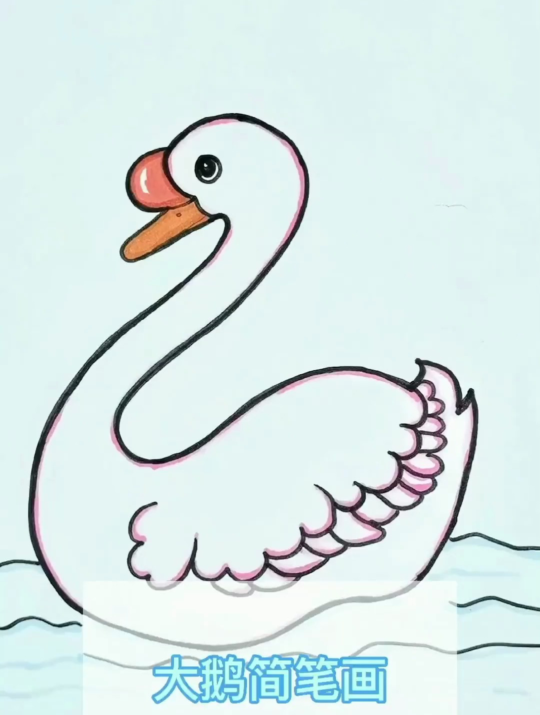 大白鹅 简笔画 绘画教程