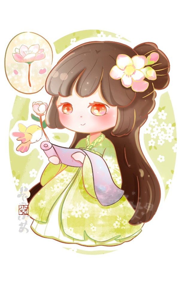 可爱花朵拟人,动漫花朵公主简笔画,超可爱卡通画儿童画公主画画