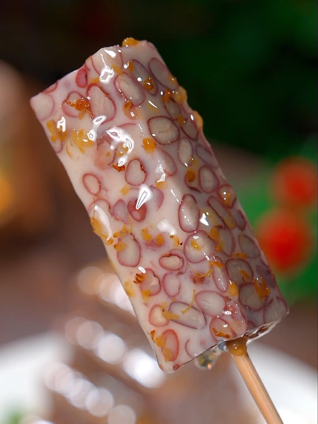 一道好吃又好看的红豆桂花糕