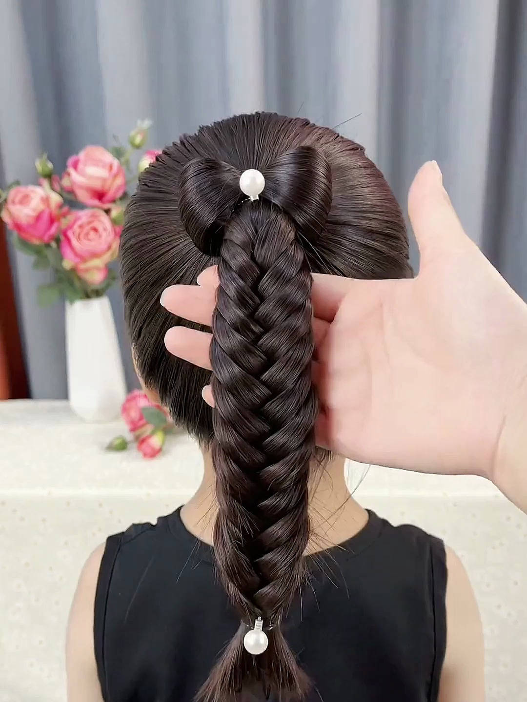 自制蝴蝶结鱼骨马尾辫!甜美好看!儿童编发 鱼骨辫