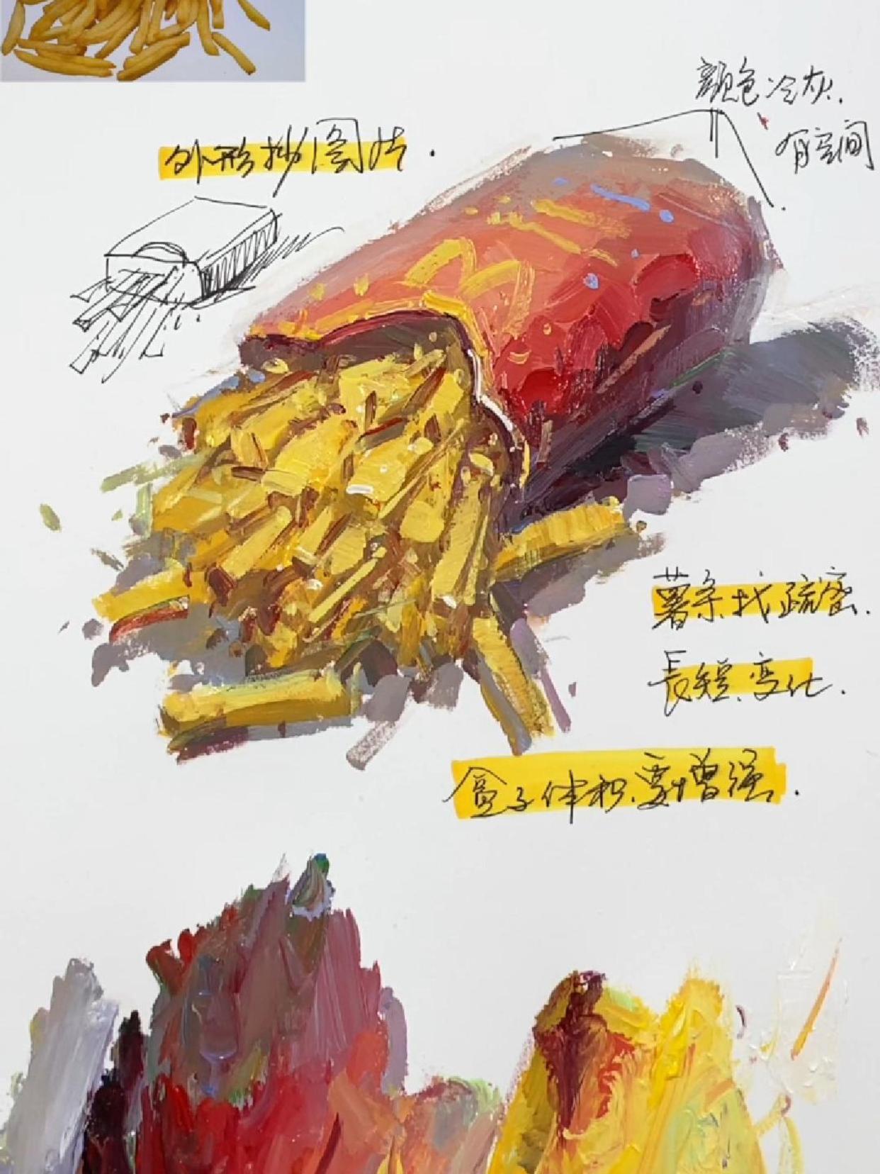 美术生饿了怎么办,画薯条吧