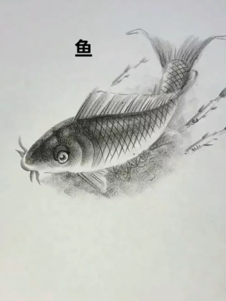 手绘金鱼(来源:小树爱画画)
