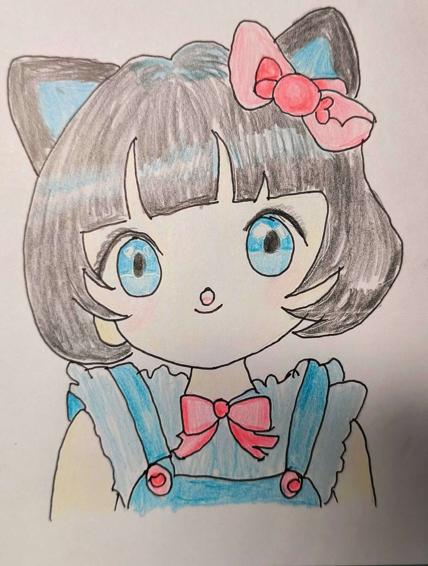 老爸画的凯蒂猫简笔画VS我画的