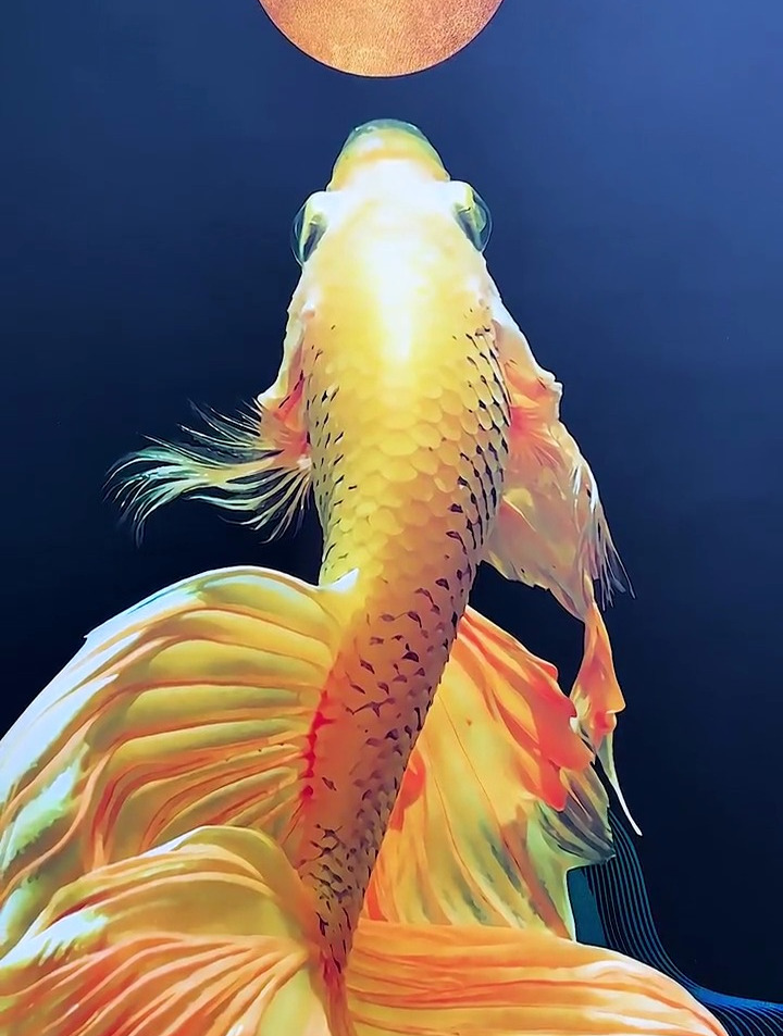 锦鲤戏龙珠,年年有鱼。装饰贴画 自粘壁画