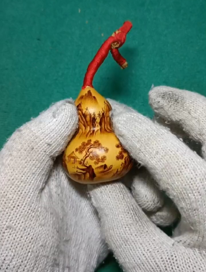 传统文化烙画葫芦山水,谢谢您的支持!传统手艺 葫芦烙画