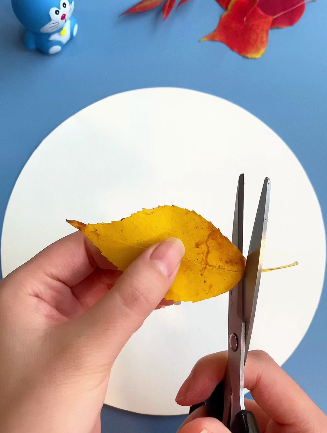 捡几片树叶,做一幅咏鹅树叶画吧