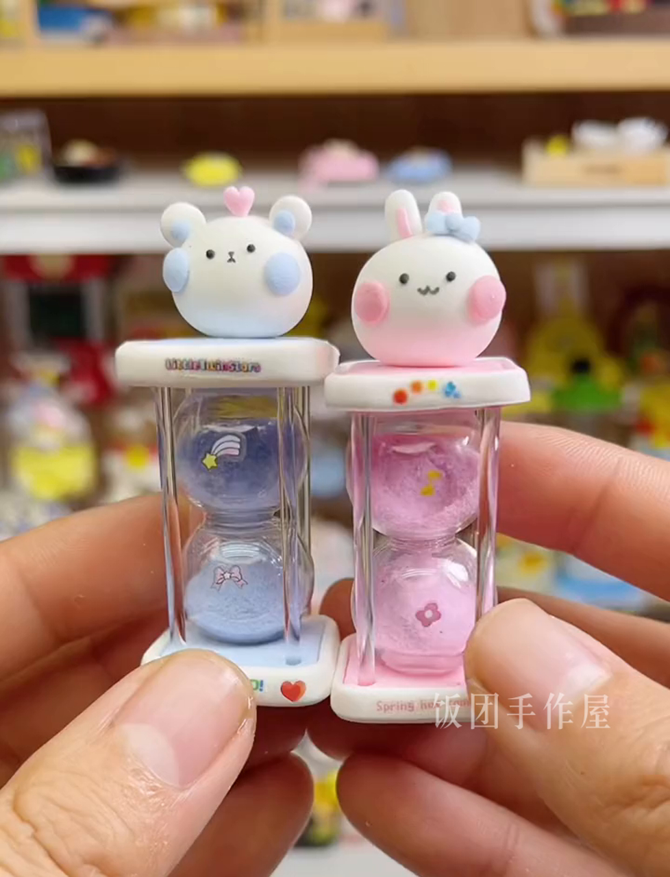 小巧萌系DIY粘土少女心卡通沙漏,超有爱～