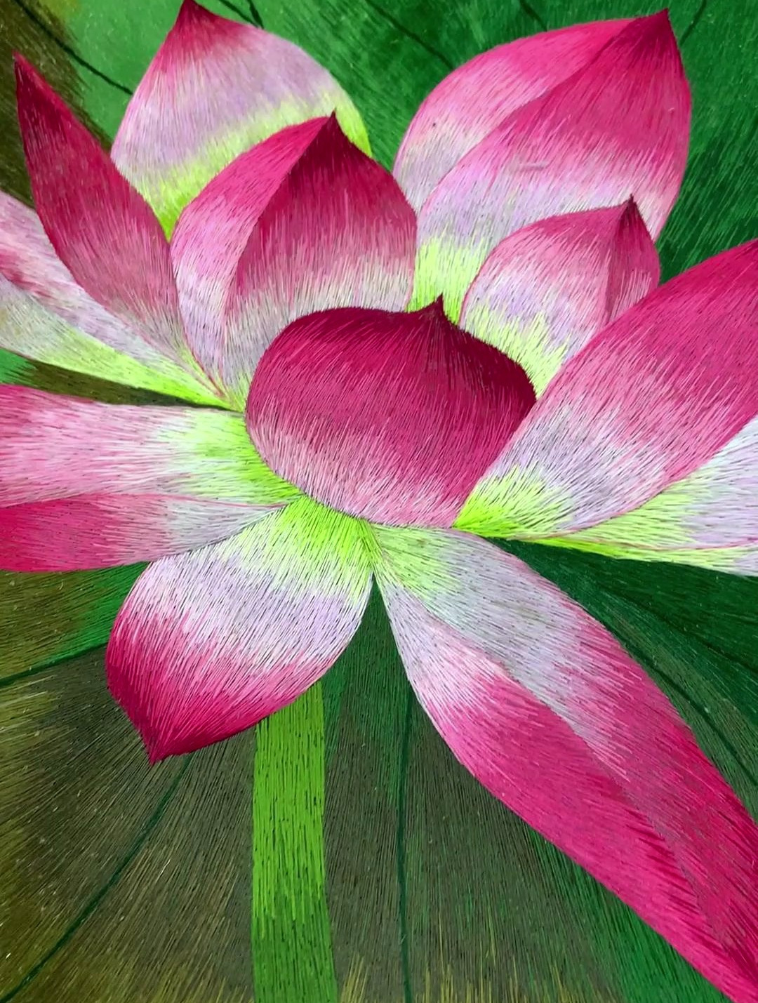 玄关挂什么画吉祥?刺绣荷花玄关装饰画新中式入户客厅走廊过道墙