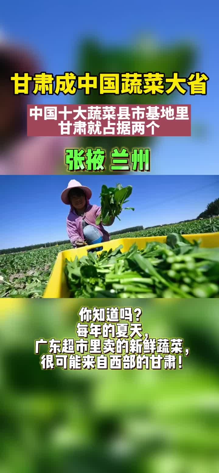 中国十大蔬菜县市基地甘肃占两个