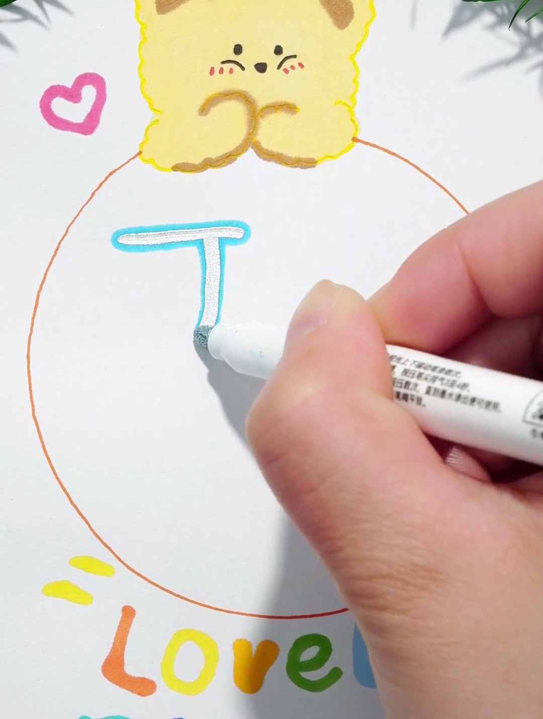 来个我的日记本设计个封面吧,一笔双线的轮廓笔正合适～