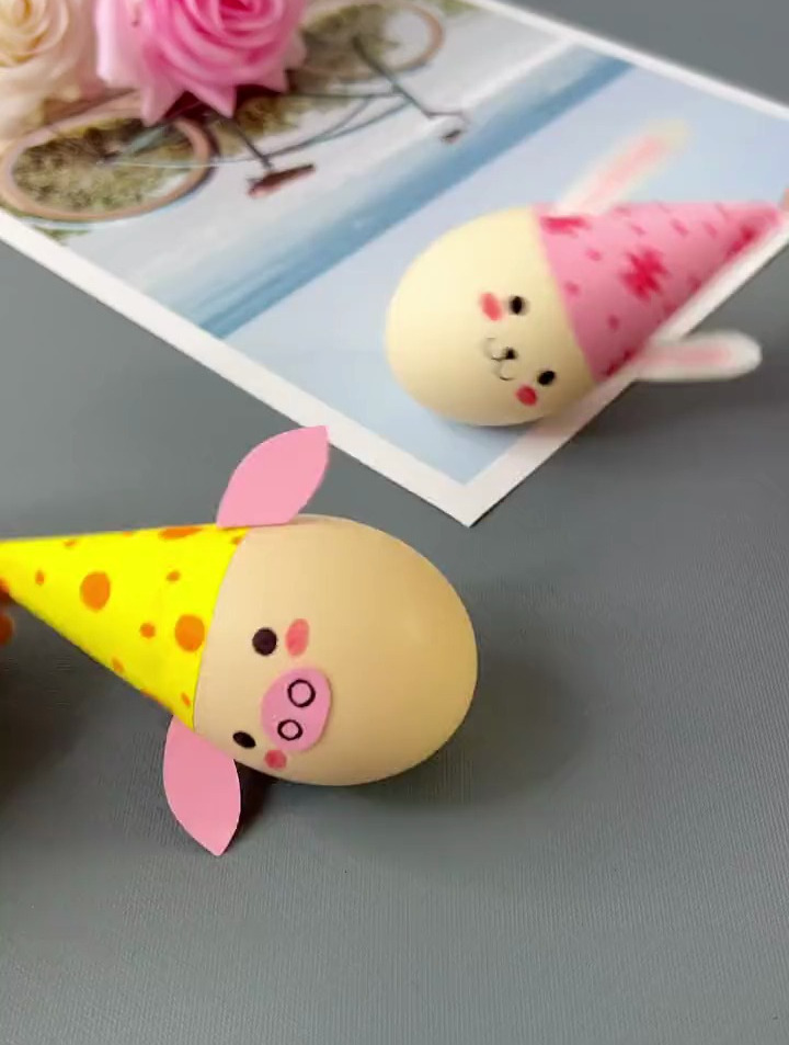 用鸡蛋壳给孩子做一个可爱的不倒翁