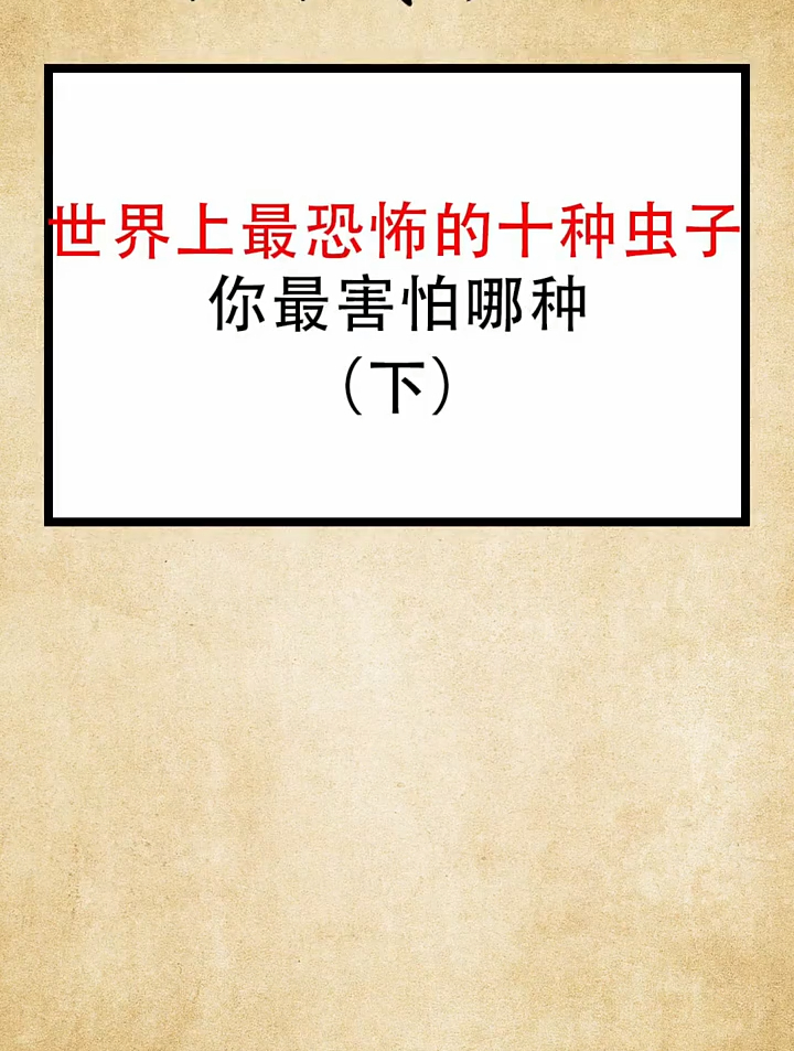 世界上最恐怖的十种虫子,你最害怕哪种?