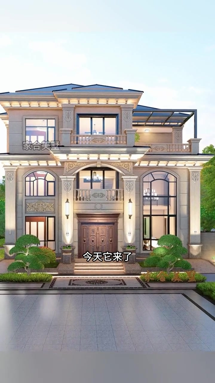 160平大气欧式别墅,入户60平L形开阔大厅