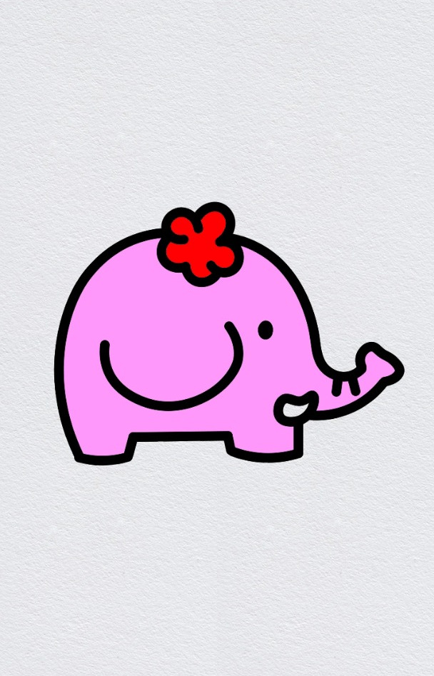 画一头可爱的大象,大象简笔画