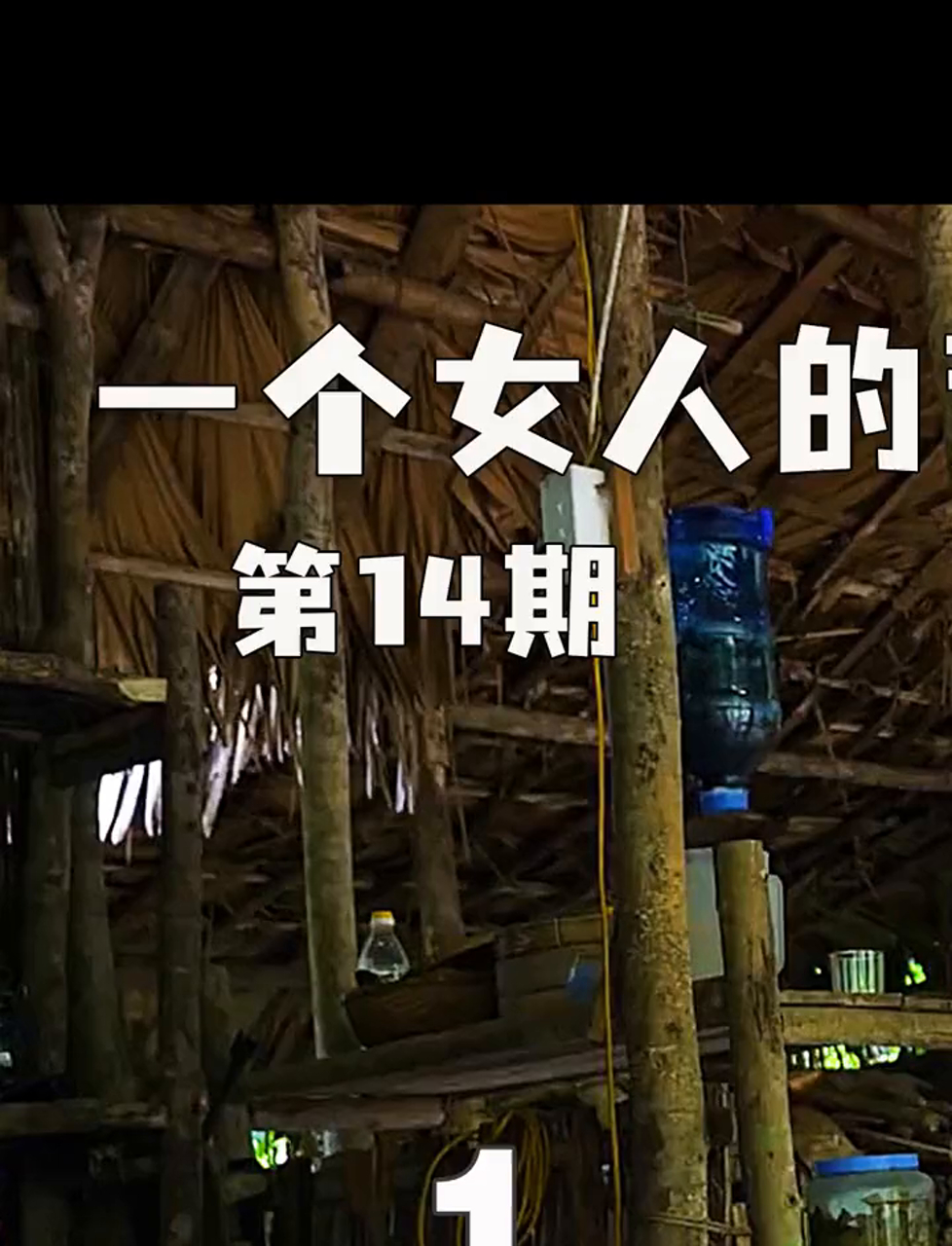 三分之一:妹子在野外盖小屋,搭个凉棚躺椅,烤鸡大餐真香!