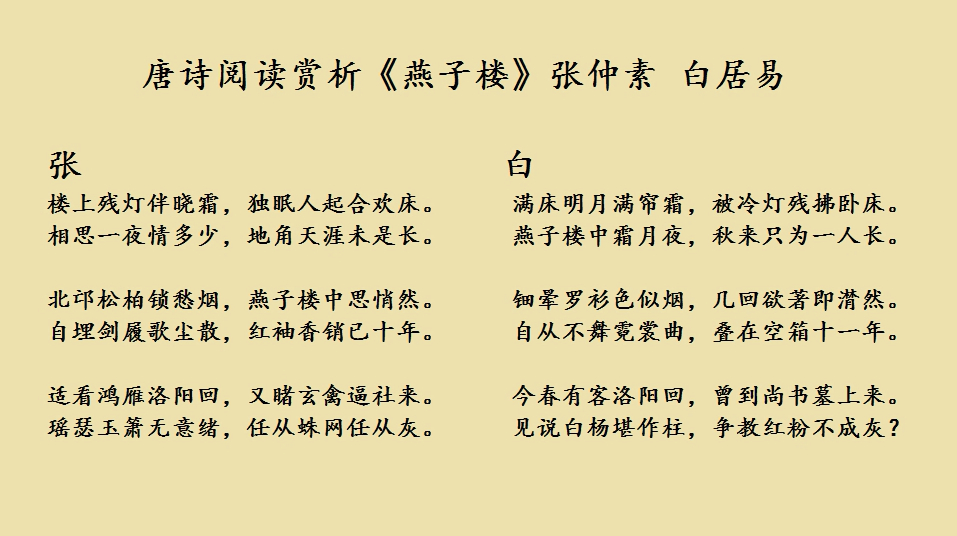 [图]唐诗阅读赏析 白居易《燕子楼》朗读 张牙舞爪