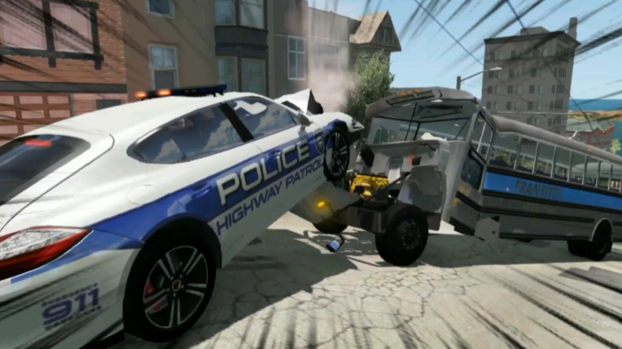 车祸模拟器77 第一人称撞车现场 四个圈的豪车瞬间报废