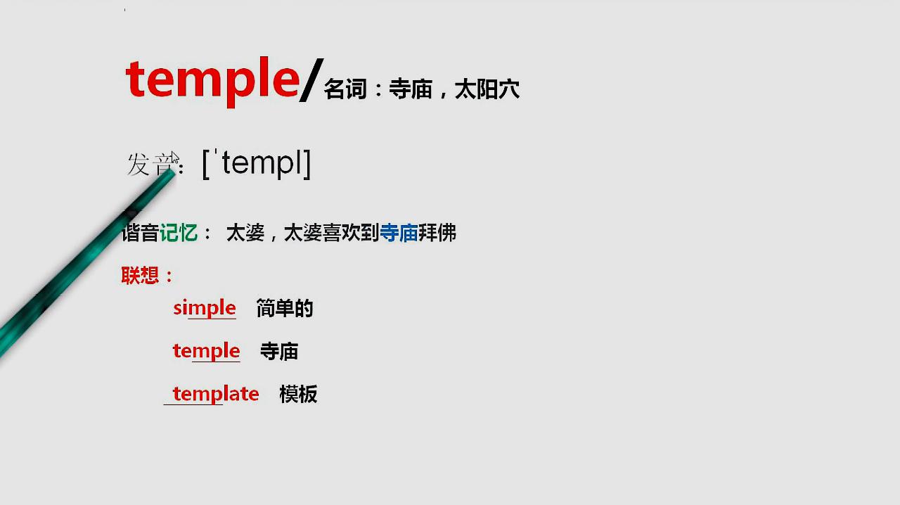 [图]单词这样记高中英语单词快速记忆单词temple快速记忆