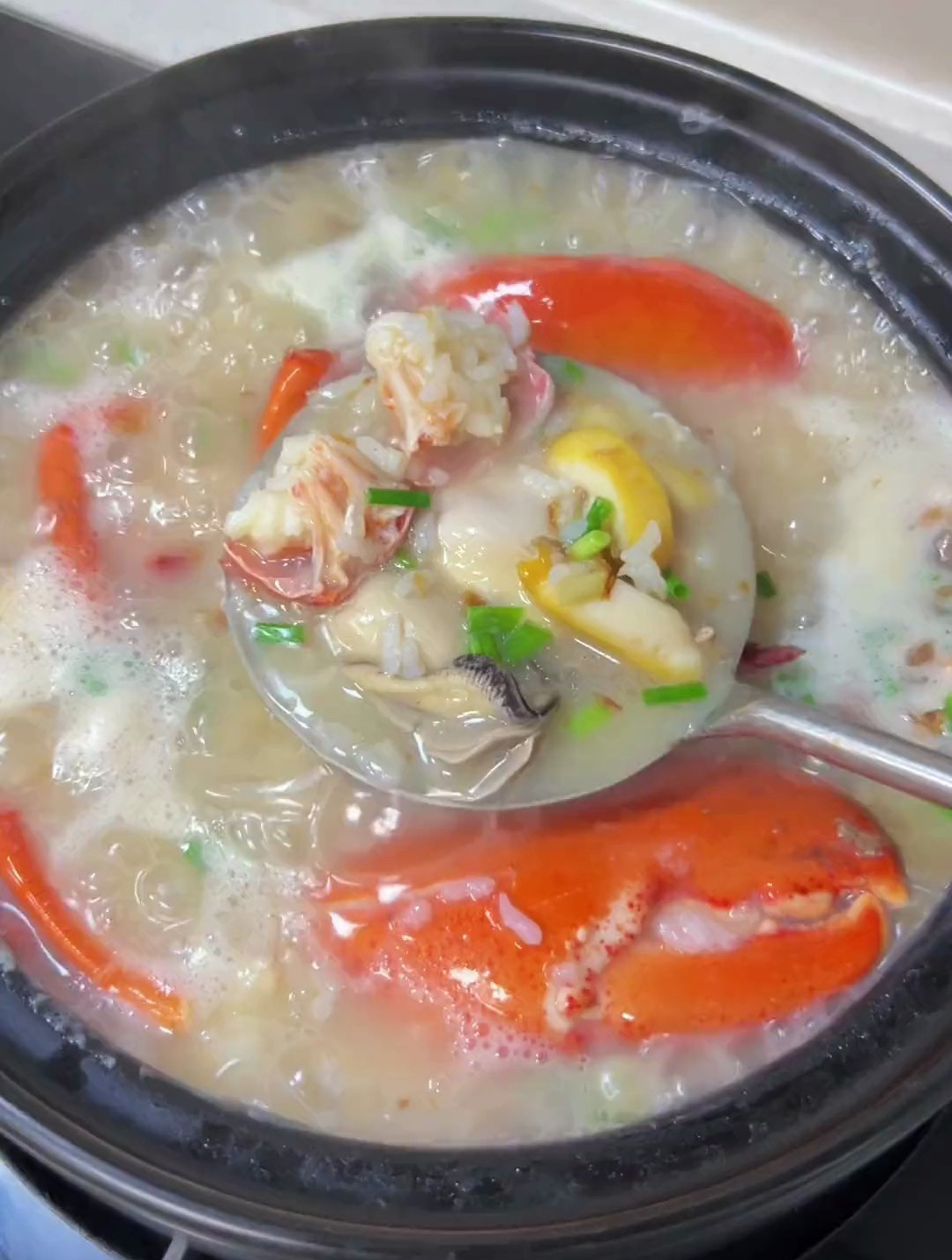 榜一小姐姐送的波龙,今天安排上,波龙干贝鲍鱼粥 波龙的做法