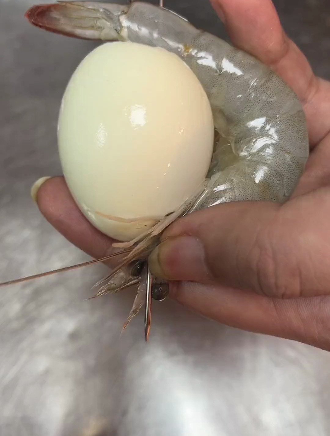 鸡蛋烤青虾教程