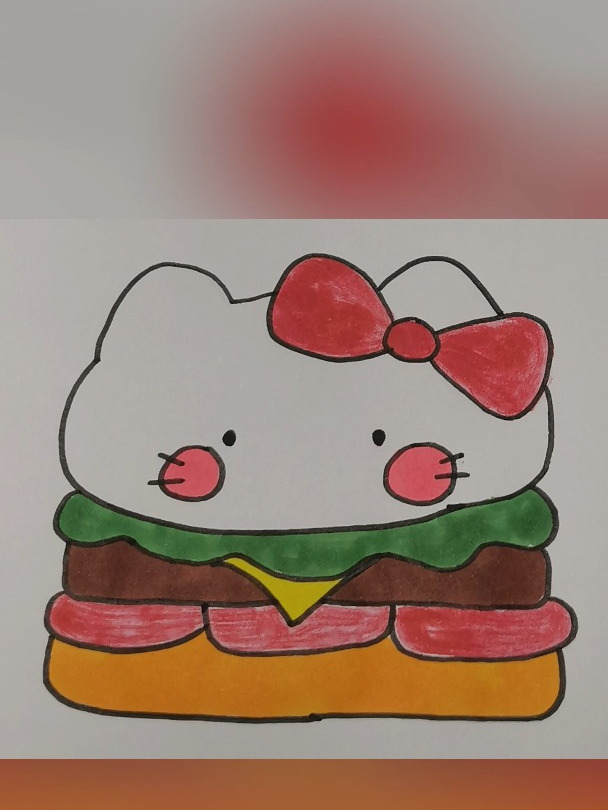 妈妈画的凯蒂猫汉堡VS我画的凯蒂猫汉堡
