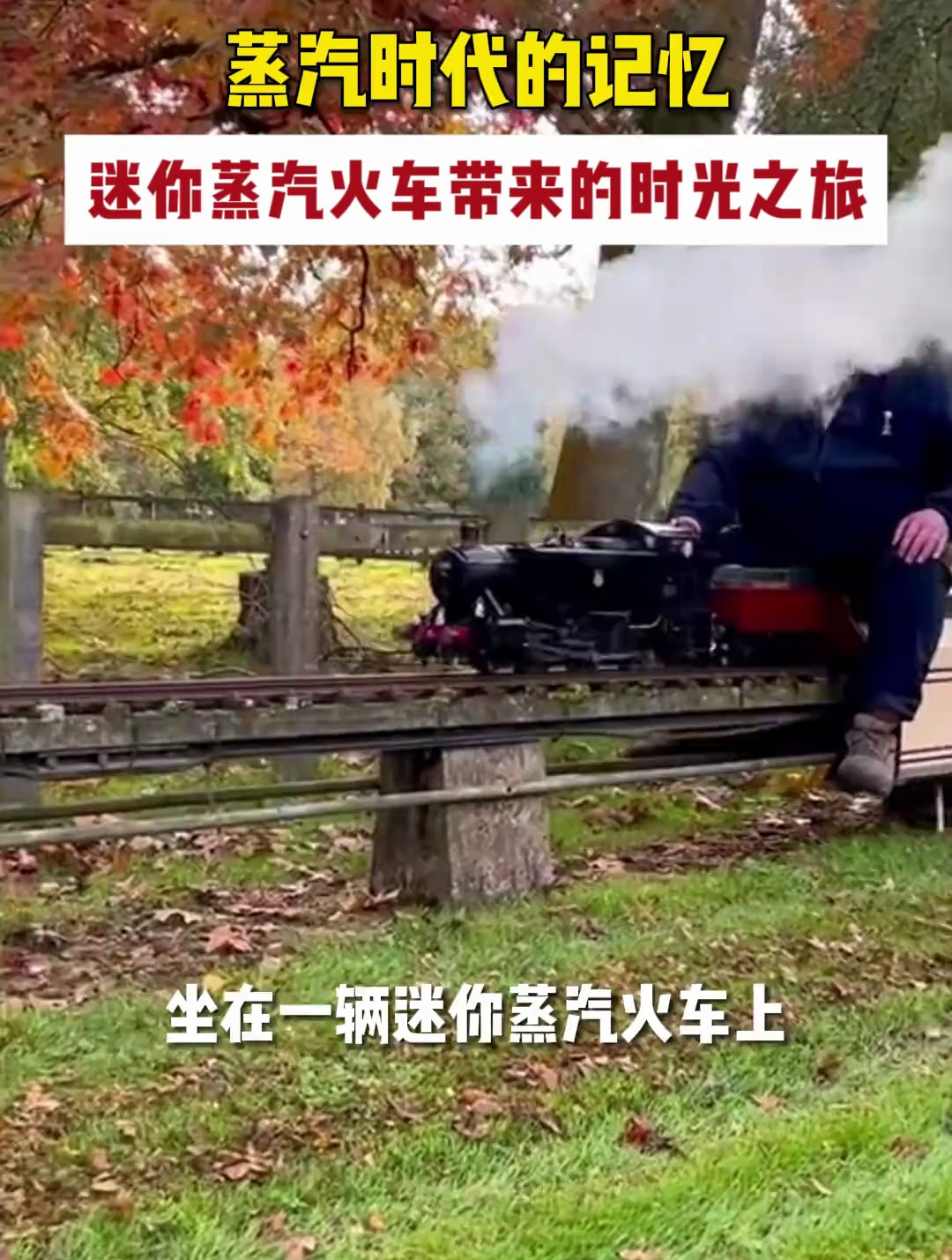 手工打造的缩小版蒸汽火车,还能载5个成年人